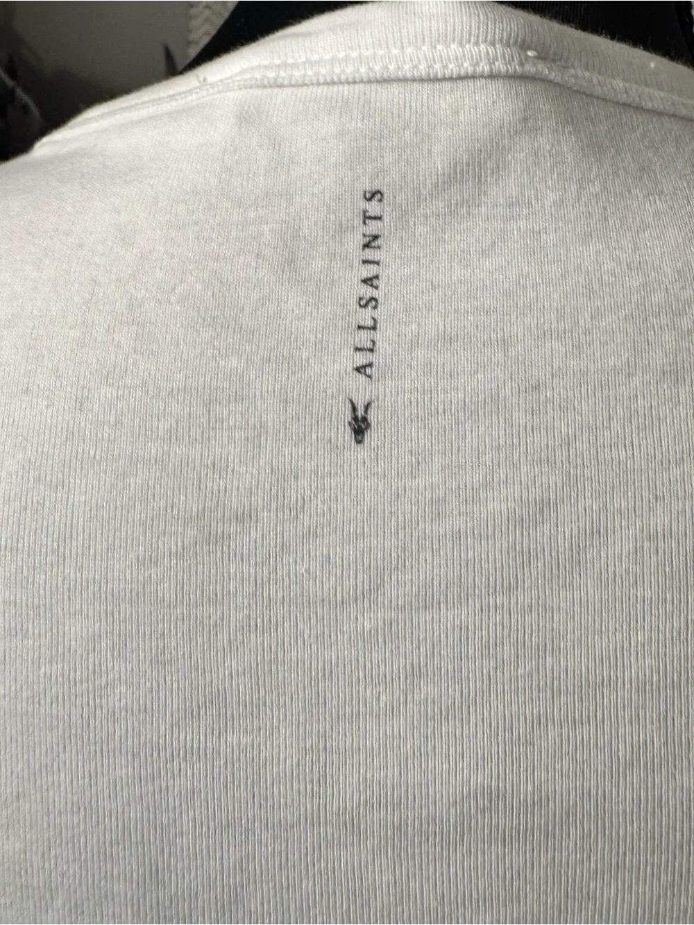 AllSaints White Long-Sleeve Crewneck Top 100% cotton - Picture 3 of 4